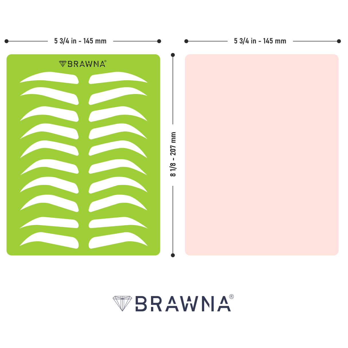 Brawna - Eyebrow Practice Stencil with PMU Practice Skin