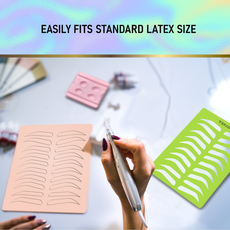 Brawna - Eyebrow Practice Stencil with PMU Practice Skin