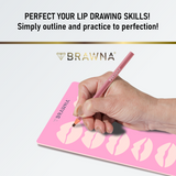 Lip Blush Tattoo Practice Stencil with Inkless Practice Skin - 10 lip shapes