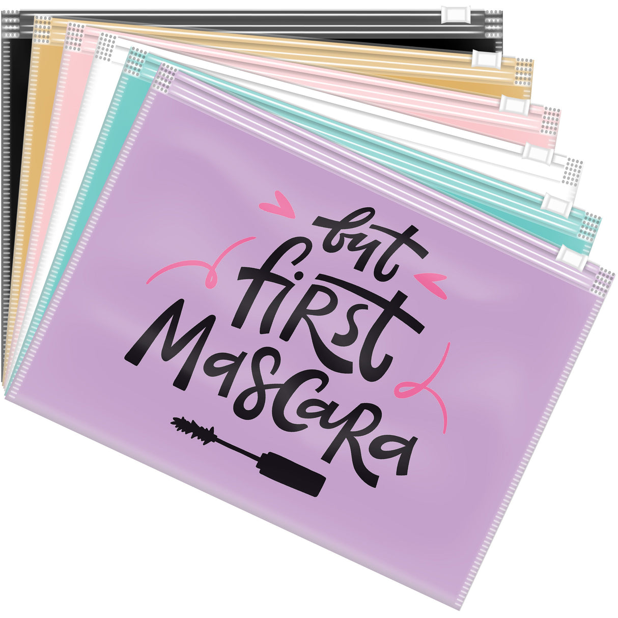 60 Pck Reusable Makeup Bags with Ziplock - Size 6x8 In