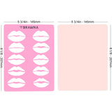 Lip Blush Tattoo Practice Stencil with Inkless Practice Skin - 10 lip shapes