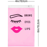 Brawna - 70 Pcs Pink Eyebrow Microblading Aftercare Bags - Size 4x6 in