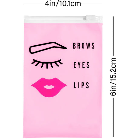 Brawna - 70 Pcs Pink Eyebrow Microblading Aftercare Bags - Size 4x6 in